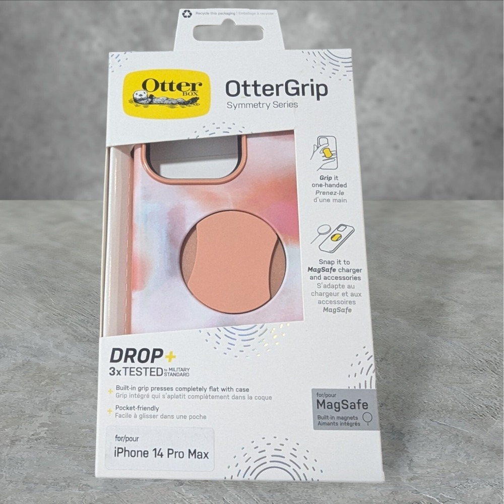 Q3. OtterBox OtterGrip SYMMETRY SERIES Case for iPhone 14 Pro‎ Max - Peaches